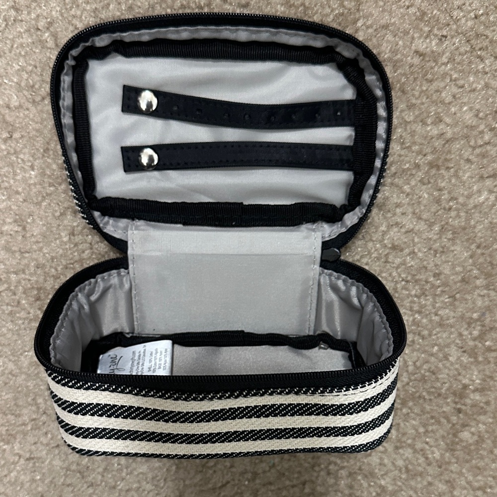 Striped Black and White Travel Jewelry Bag - Thirty-One